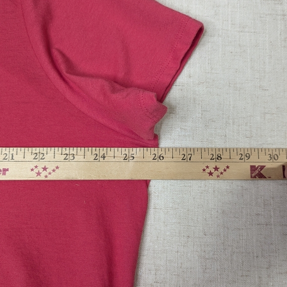 Torrid Classic Fit V-Neck Tee Pink High Low Curved Hem Plus Size 3 3X 22/24 - Picture 4 of 8